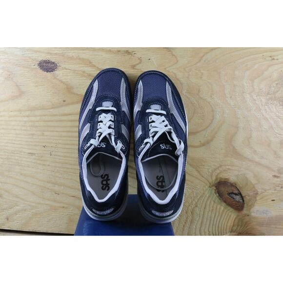 New SAS Sneakers Mens 10 S Blue Leather Journey Mesh Low Top - Picture 4 of 6